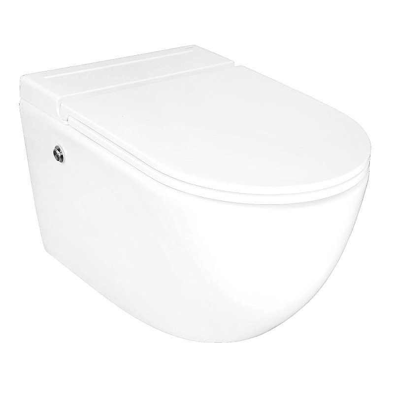 Унитаз подвесной AZARIO AZ-102C безободковый, с монтажной рамой, глянцевый белый