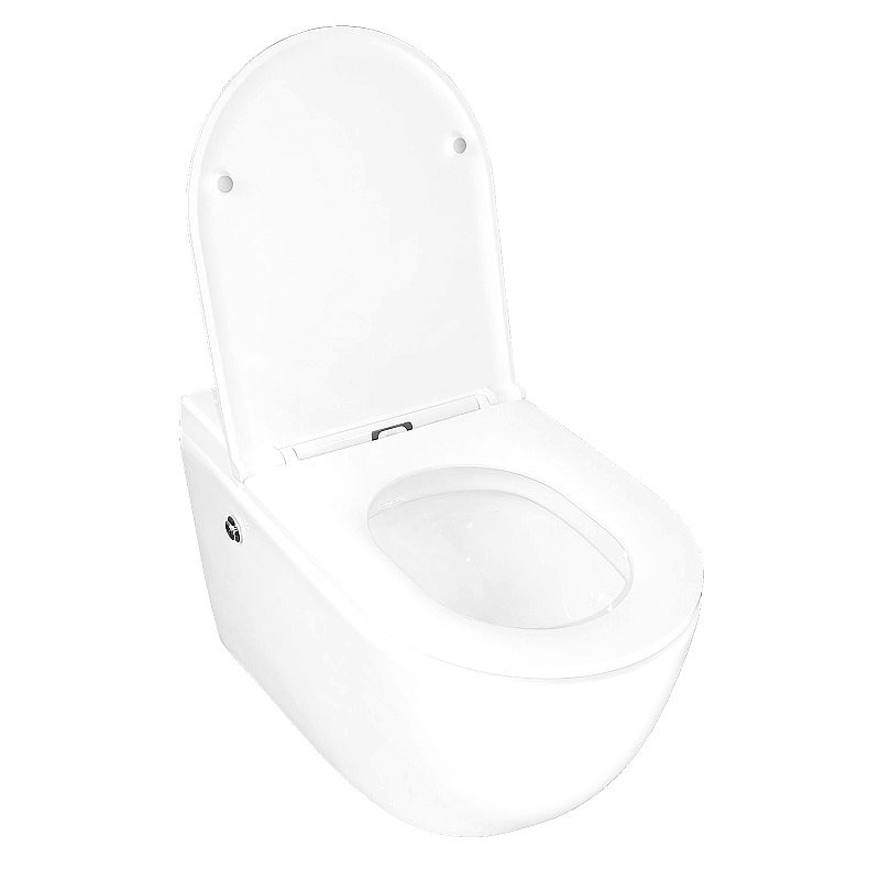 Унитаз подвесной AZARIO AZ-102C безободковый, с монтажной рамой, глянцевый белый