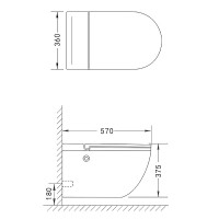 Унитаз подвесной AZARIO AZ-102C безободковый, с монтажной рамой, глянцевый белый