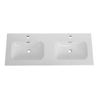 Тумба с раковиной Cezares Duet 120 bianco lucido, раковина Cezares CZR-8073-120-2 двойная