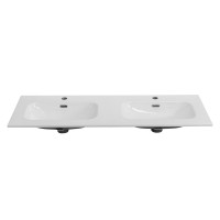 Тумба с раковиной Cezares Duet 120 bianco lucido, раковина Cezares CZR-8073-120-2 двойная