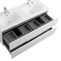 Тумба с раковиной Cezares Duet 120 bianco lucido, раковина Cezares CZR-8073-120-2 двойная