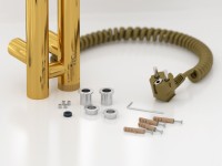 Полотенцесушитель электрический Сунержа Нюанс 4.0 03-0881-1553 150x10 см, подключение справа, скрытое подключение справа, золото, I-образный