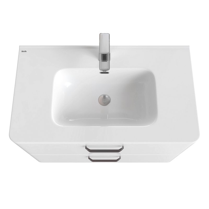 Тумба с раковиной IDDIS Brick 80 подвесная белая