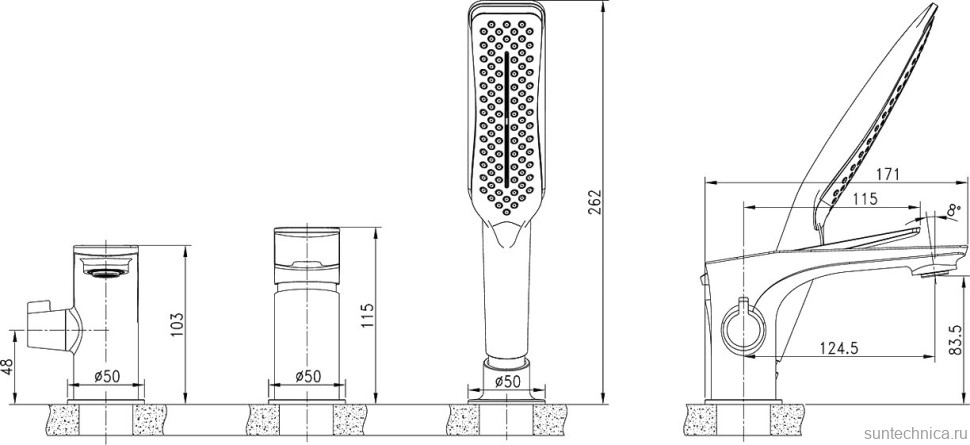 Смеситель на борт ванны Lemark Allegro LM5945CW
