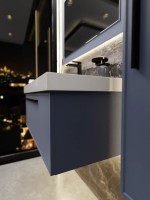 Тумба с раковиной La Fenice Elba 80 подвесная, blu grigio, раковина Cubo 80