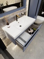 Тумба с раковиной La Fenice Elba 80 подвесная, blu grigio, раковина Cubo 80