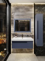 Тумба с раковиной La Fenice Elba 80 подвесная, blu grigio, раковина Cubo 80