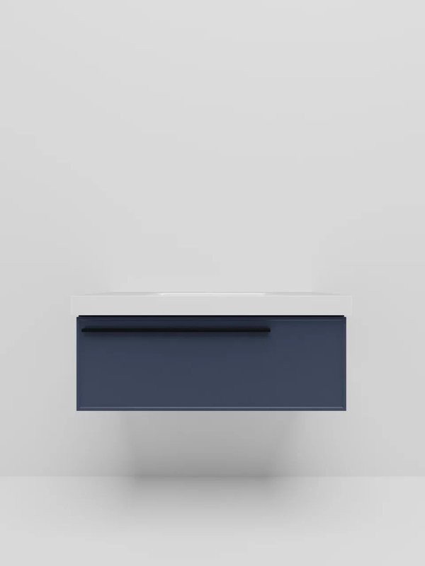 Тумба с раковиной La Fenice Elba 80 подвесная, blu grigio, раковина Cubo 80