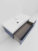 Тумба с раковиной La Fenice Elba 80 подвесная, blu grigio, раковина Cubo 80