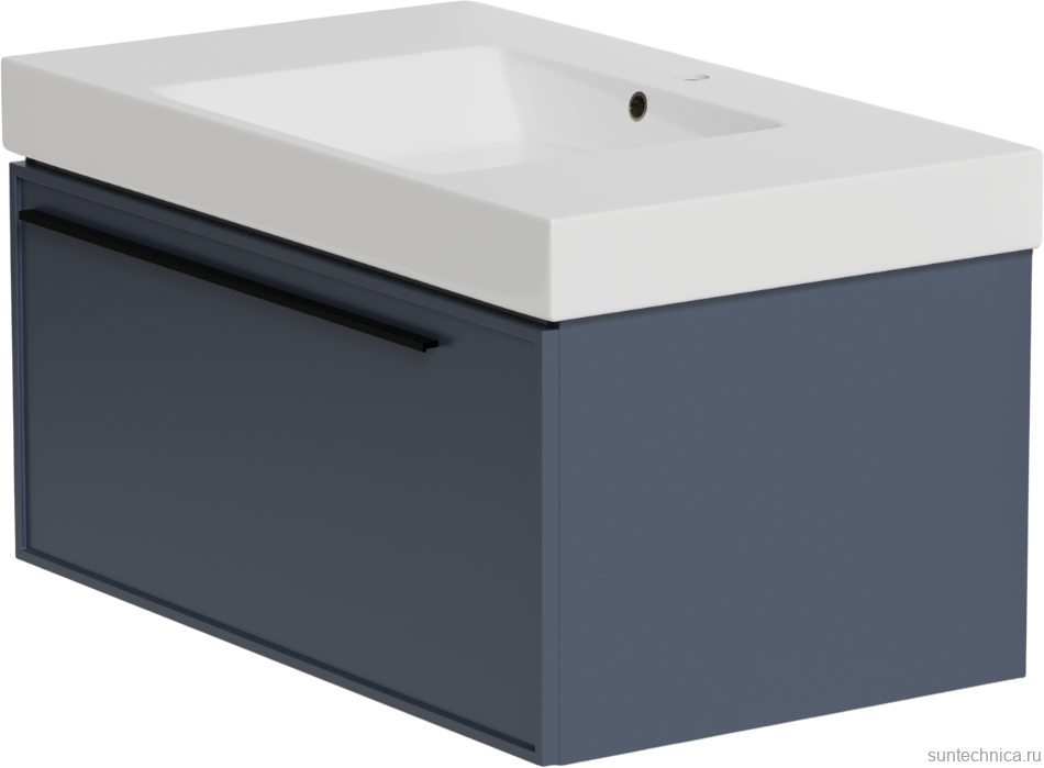 Тумба с раковиной La Fenice Elba 80 подвесная, blu grigio, раковина Cubo 80