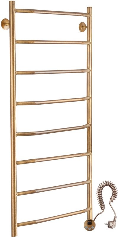 Полотенцесушитель электрический Secado Агата 1 8 105x55 см, подключение справа, бронза, лесенка, латунь