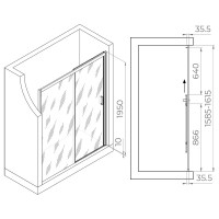 Душевая дверь в нишу RGW Passage PA-017-B 160х195, профиль черный