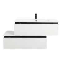 Тумба с раковиной Cezares Slider 100 подвесная, 2 ящика, белая