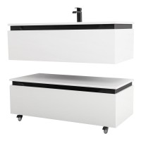 Тумба с раковиной Cezares Slider 100 подвесная, 2 ящика, белая