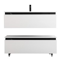 Тумба с раковиной Cezares Slider 100 подвесная, 2 ящика, белая