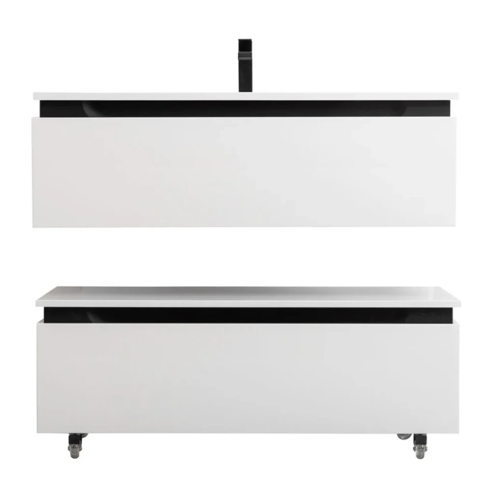 Тумба с раковиной Cezares Slider 100 подвесная, 2 ящика, белая