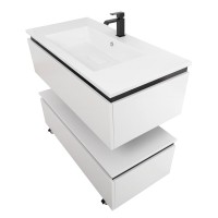 Тумба с раковиной Cezares Slider 100 подвесная, 2 ящика, белая