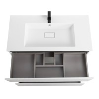 Тумба с раковиной Cezares Slider 100 подвесная, 2 ящика, белая