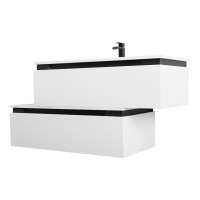 Тумба с раковиной Cezares Slider 100 подвесная, 2 ящика, белая