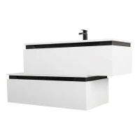 Тумба с раковиной Cezares Slider 100 подвесная, 2 ящика, белая