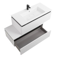 Тумба с раковиной Cezares Slider 100 подвесная, 2 ящика, белая