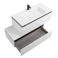 Тумба с раковиной Cezares Slider 100 подвесная, 2 ящика, белая