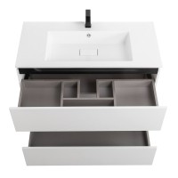 Тумба с раковиной Cezares Slider 100 подвесная, 2 ящика, белая