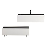 Тумба с раковиной Cezares Slider 100 подвесная, 2 ящика, белая