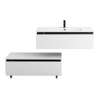 Тумба с раковиной Cezares Slider 100 подвесная, 2 ящика, белая