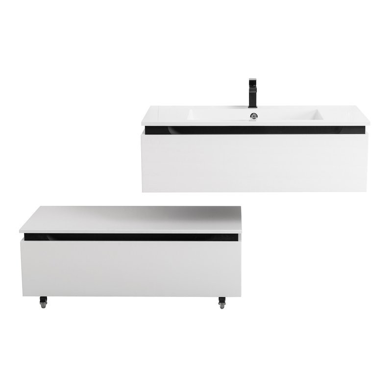 Тумба с раковиной Cezares Slider 100 подвесная, 2 ящика, белая