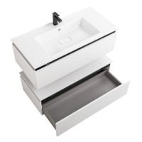 Тумба с раковиной Cezares Slider 100 подвесная, 2 ящика, белая