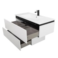 Тумба с раковиной Cezares Slider 100 подвесная, 2 ящика, белая