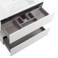 Тумба с раковиной Cezares Slider 100 подвесная, 2 ящика, белая