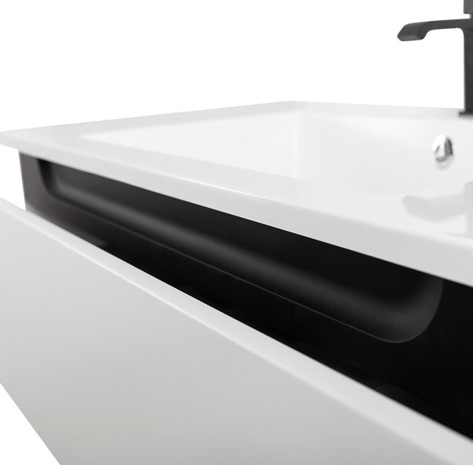 Тумба с раковиной Cezares Slider 100 подвесная, 2 ящика, белая