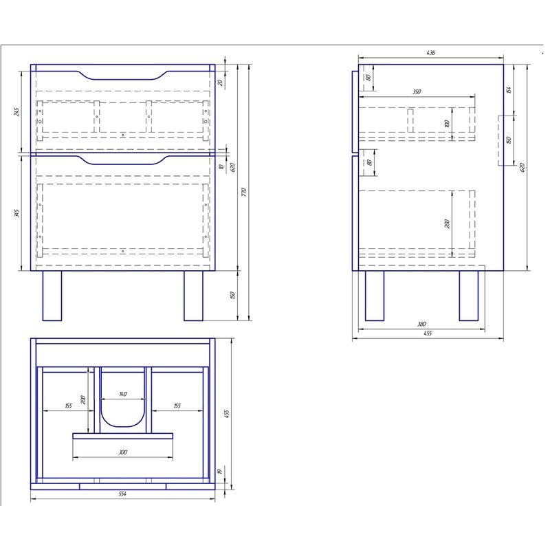 Тумба с раковиной Dreja Q Plus 60 подвесная, белый глянец