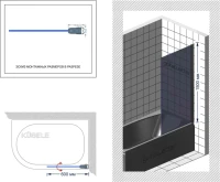 Шторка на ванну Kubele DE020 DE020P601-CLN-MT- 60х150 150х60, профиль матовый хром Шторка на ванну Kubele DE020 DE020P601-CLN-MT- 60х150 150х60, профиль матовый хром
