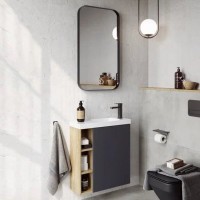 Мебель для ванной комнаты Aqwella Alba 60 R, подвесная, дуб давос