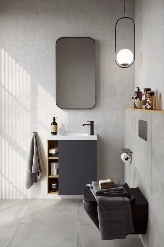 Мебель для ванной комнаты Aqwella Alba 60 R, подвесная, дуб давос