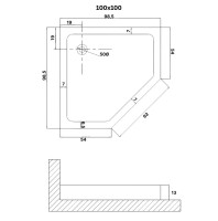 Поддон для душа Niagara Eco NG-P1010-14D 100х100 см, белый
