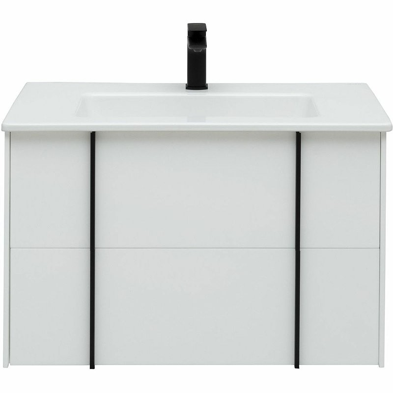 Мебель для ванной комнаты Allen Brau Reality 80 подвесная, белый матовый, раковина Fantasy Flat 82x47, без перелива, белая