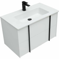 Мебель для ванной комнаты Allen Brau Reality 80 подвесная, белый матовый, раковина Fantasy Flat 82x47, без перелива, белая