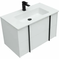Мебель для ванной комнаты Allen Brau Reality 80 подвесная, белый матовый, раковина Fantasy Flat 82x47, без перелива, белая