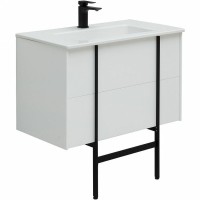 Мебель для ванной комнаты Allen Brau Reality 80 подвесная, белый матовый, раковина Fantasy Flat 82x47, без перелива, белая