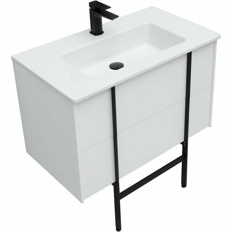 Мебель для ванной комнаты Allen Brau Reality 80 подвесная, белый матовый, раковина Fantasy Flat 82x47, без перелива, белая