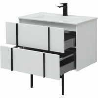 Мебель для ванной комнаты Allen Brau Reality 80 подвесная, белый матовый, раковина Fantasy Flat 82x47, без перелива, белая