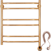 Полотенцесушитель электрический Secado Агата 4 75x55 см, подключение справа, бронза, лесенка, латунь