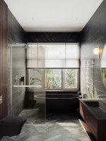 Душевая перегородка Maybahglass MGD-715-5у 119 см, профиль хром матовый, стекло бронза