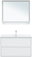 Мебель для ванной комнаты Aquanet Милан 100 подвесная, белая глянцевая