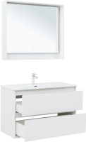 Мебель для ванной комнаты Aquanet Милан 100 подвесная, белая глянцевая